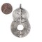 The Bead Chest Silver Rising Sun Baule Pendant (56x32mm): African Tribal Metal Pendant for DIY Jewelry and Necklace
